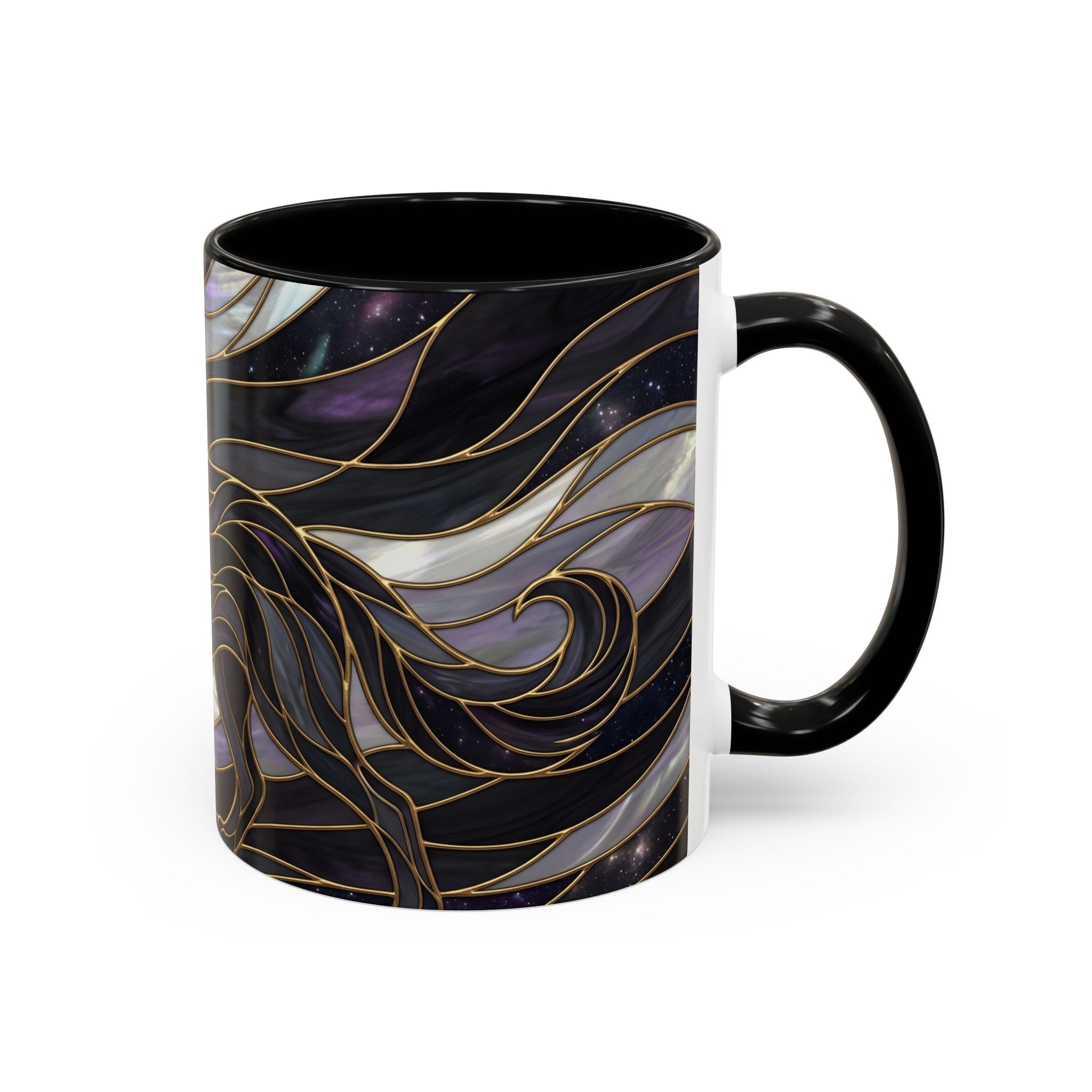 Obsidian Wolf Stained Glass Style Mug