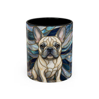Sapphire Glow French Bulldog Stained Glass Style Mug