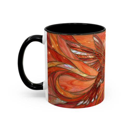 Hibiscus Glow Hummingbird Stained Glass Style Mug