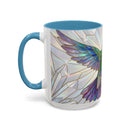 Rainbow Hummingbird Stained Glass Style Mug