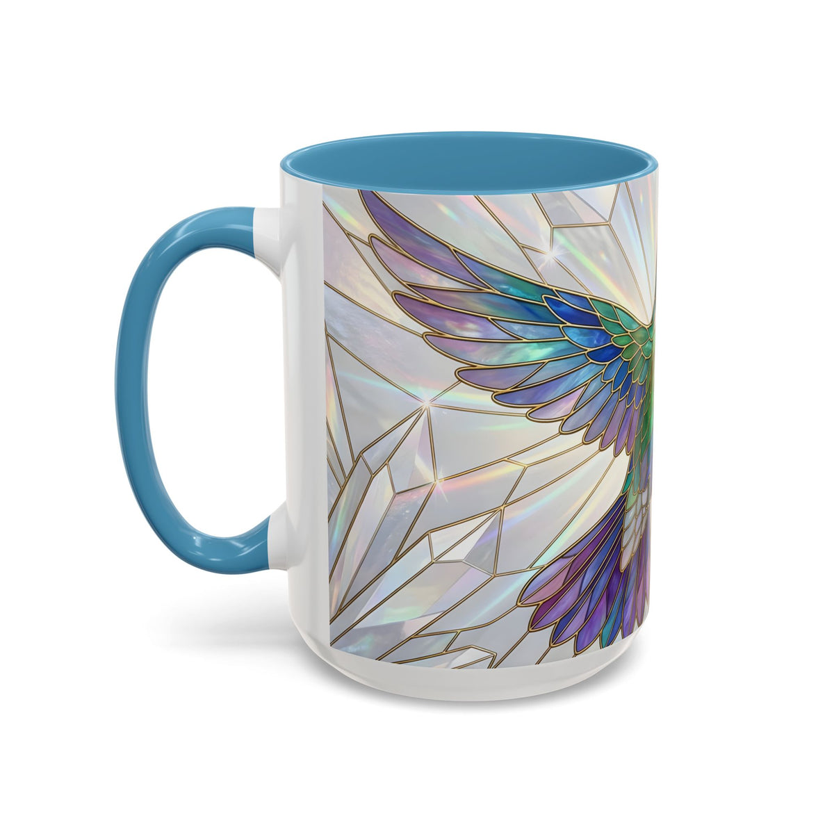 Rainbow Hummingbird Stained Glass Style Mug