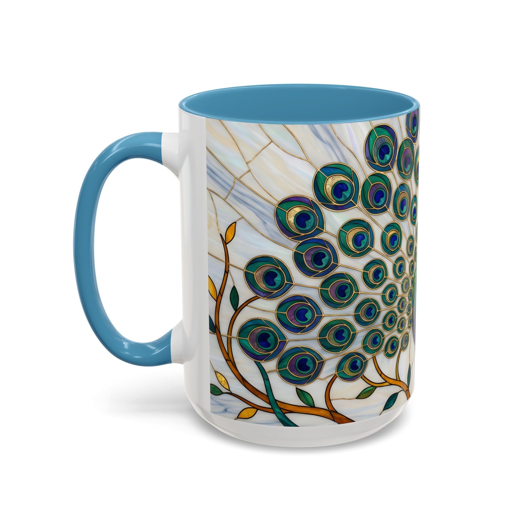Classic Peacock Stained Glass Style Mug