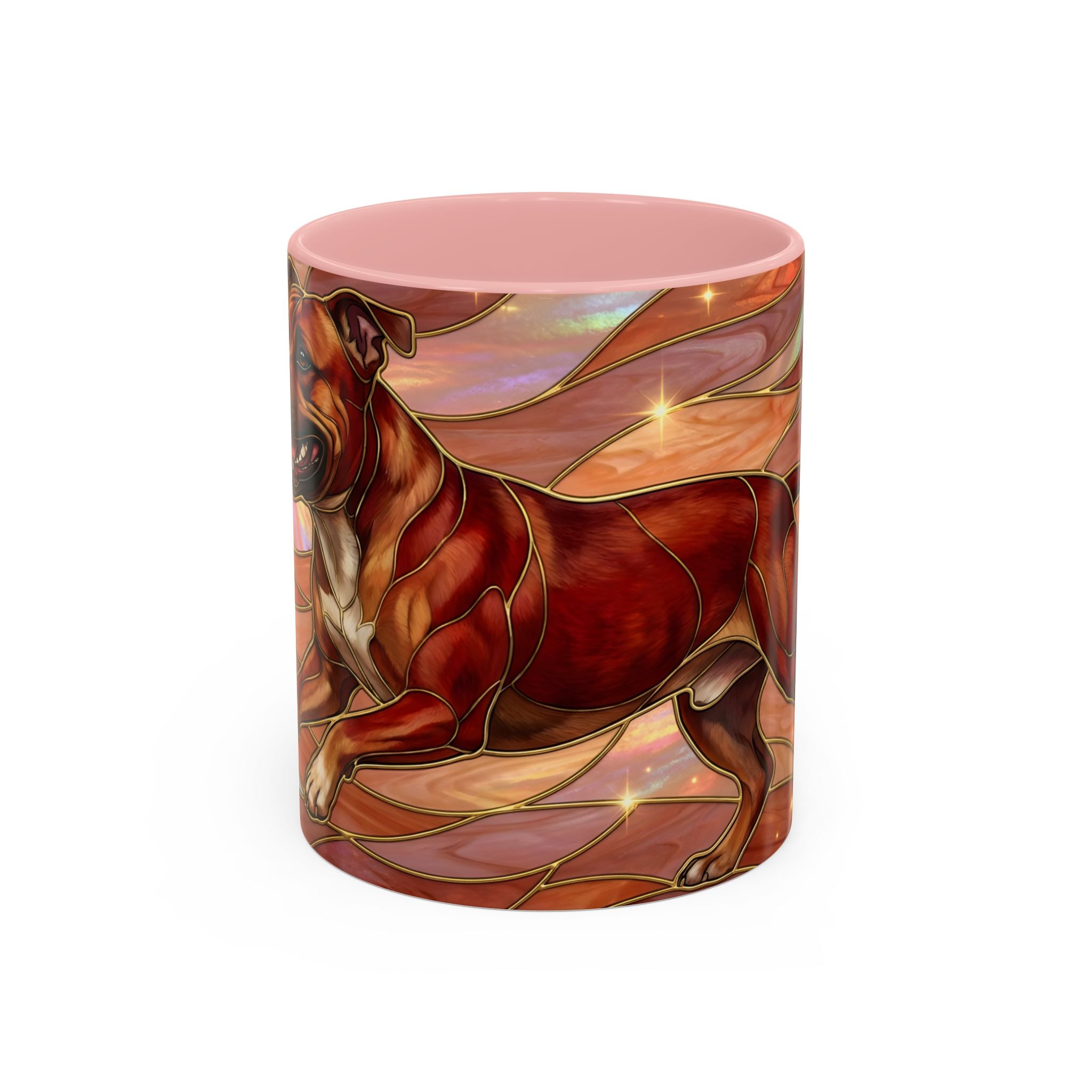 Warm Ember Staffy Stained Glass Style Mug