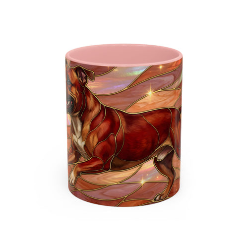 Warm Ember Staffy Stained Glass Style Mug