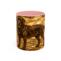 Honey Glow Chocolate Labrador Retriever Stained Glass Style Mug