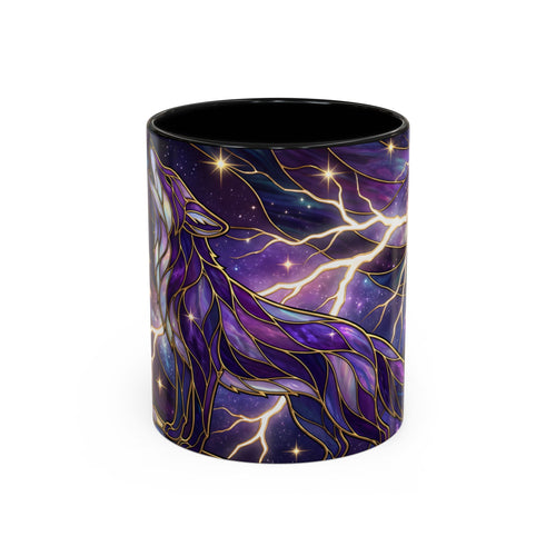 Purple Storm Fox Stained Glass Style Mug