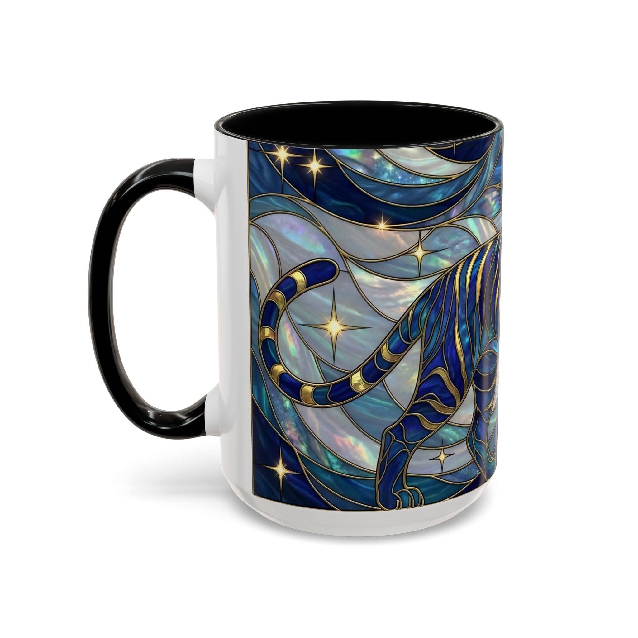 Sapphire Tiger Stained Glass Style Mug