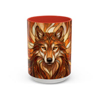 Ember Wolf Stained Glass Style Mug