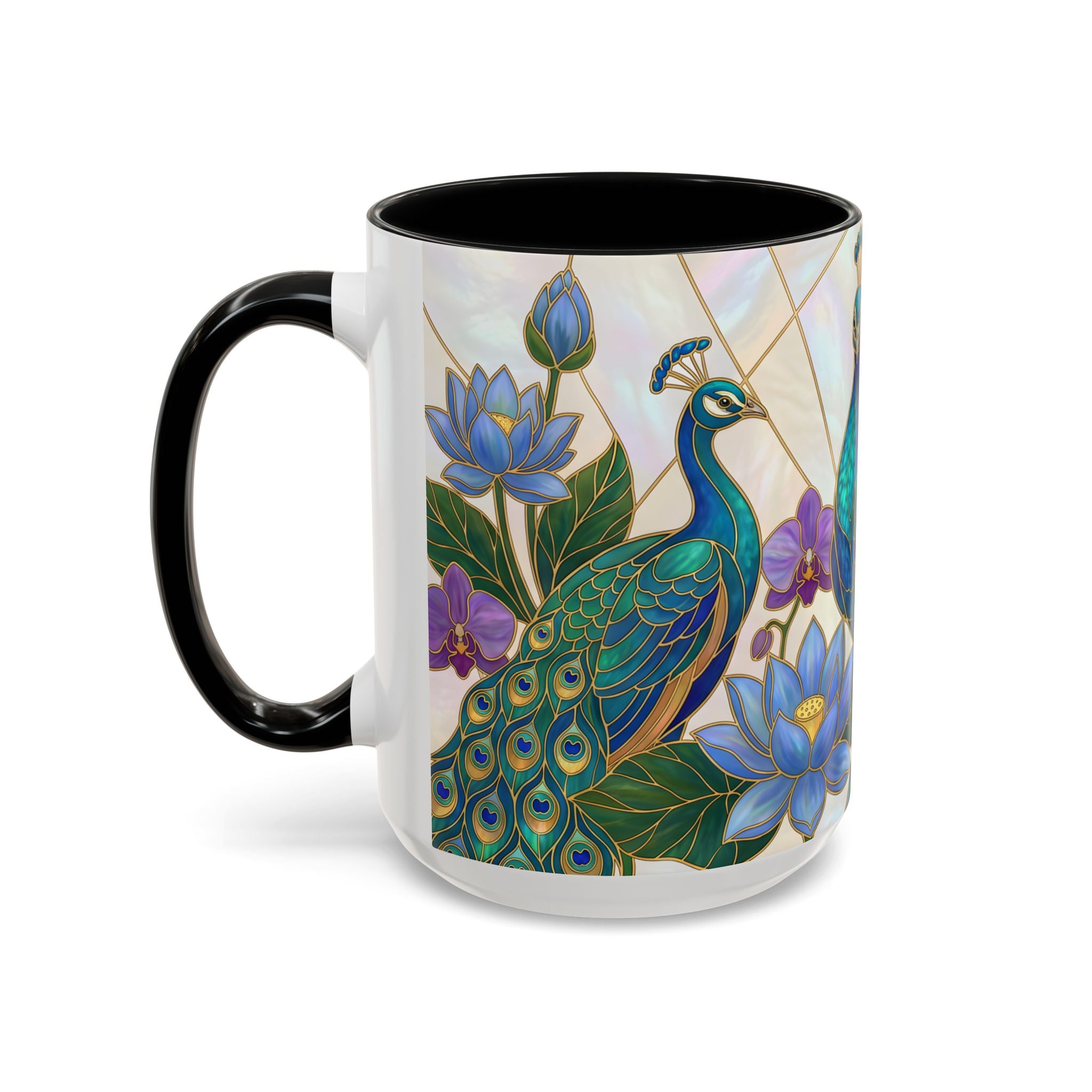 Garden Peacock Stained Glass Style Mug