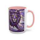 Purple Lion Stained Glass Style Mug