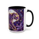 Celestial Purple Tiger Stained Glass Style Mug