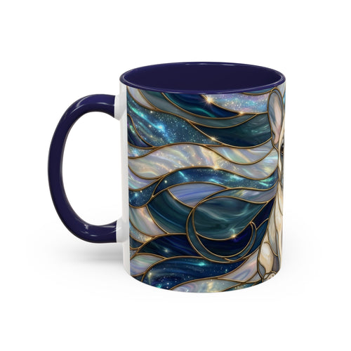Sapphire Glow French Bulldog Stained Glass Style Mug
