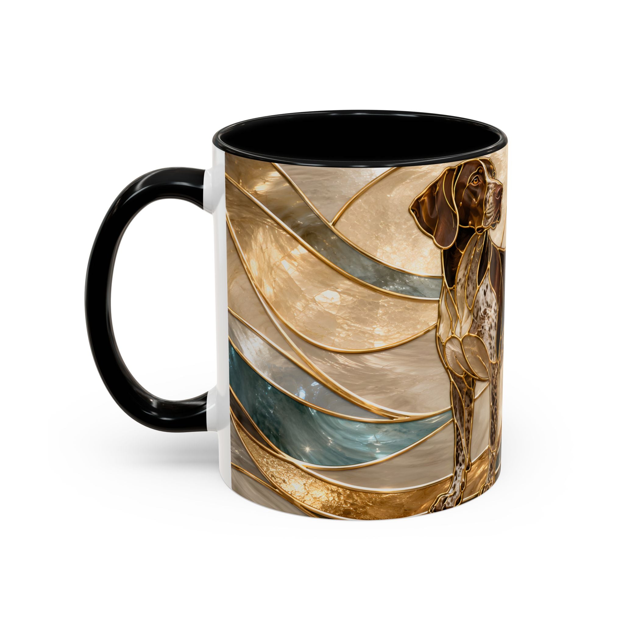 Warm Glow German Shorthaired Pointer Stained Glass Style Mug
