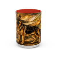 Golden German Shepherd Stained Glass Style Mug