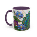 Floral Peacock Stained Glass Style Mug