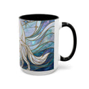 Pearl White Wolf Stained Glass Style Mug