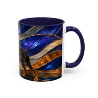 Blue Wave Doberman Pinscher Stained Glass Style Mug