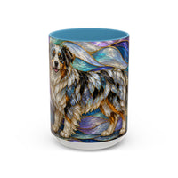 Celestial Australian Shepherd Stained Glass Style Mug