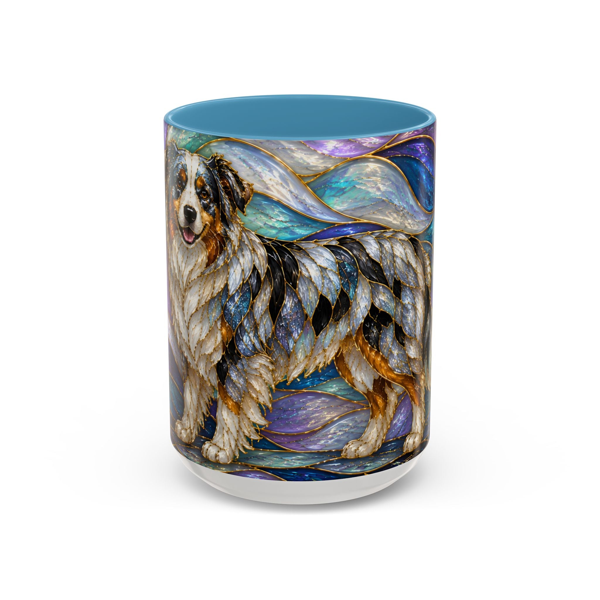 Celestial Australian Shepherd Stained Glass Style Mug
