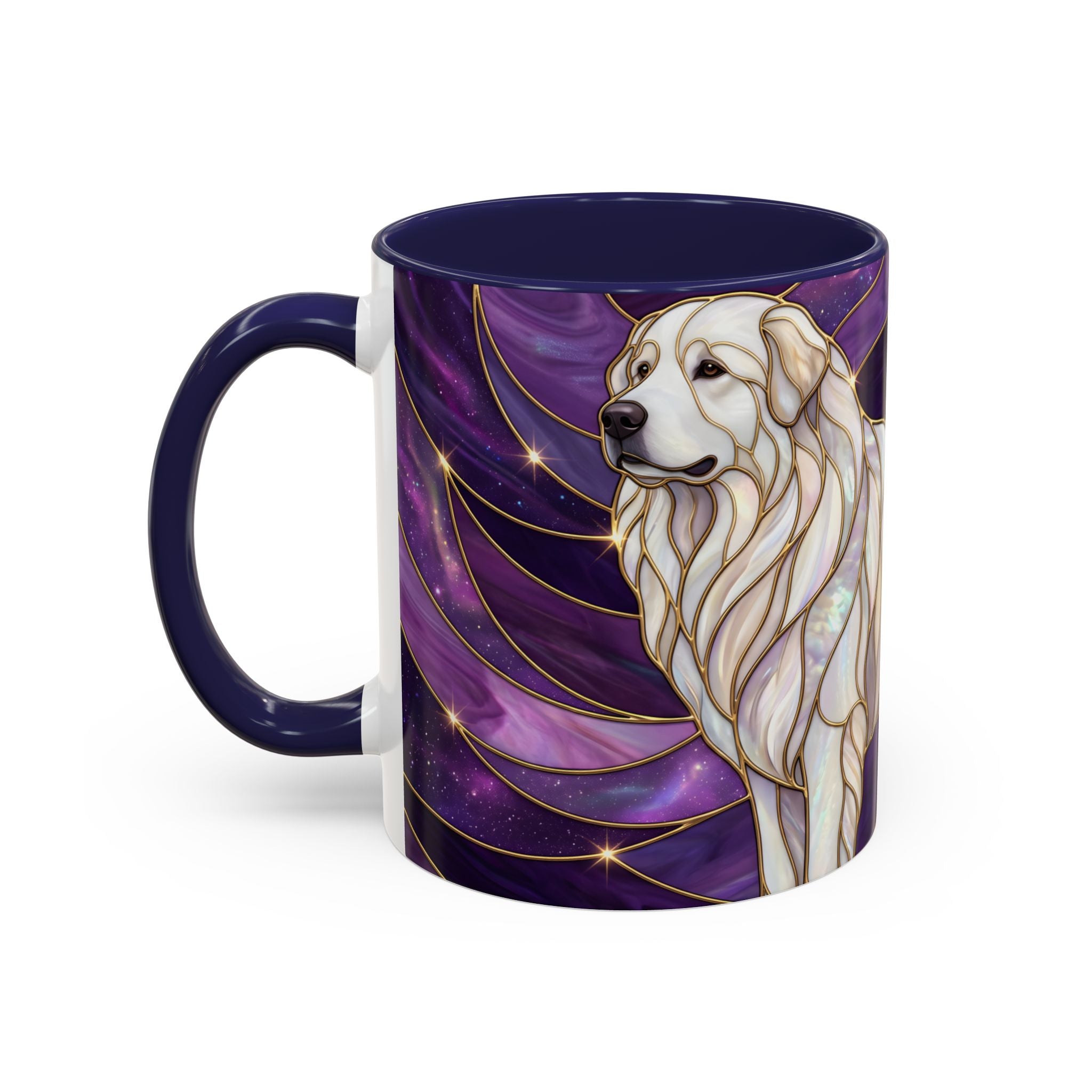 Amethyst Great Pyrenees Stained Glass Style Mug