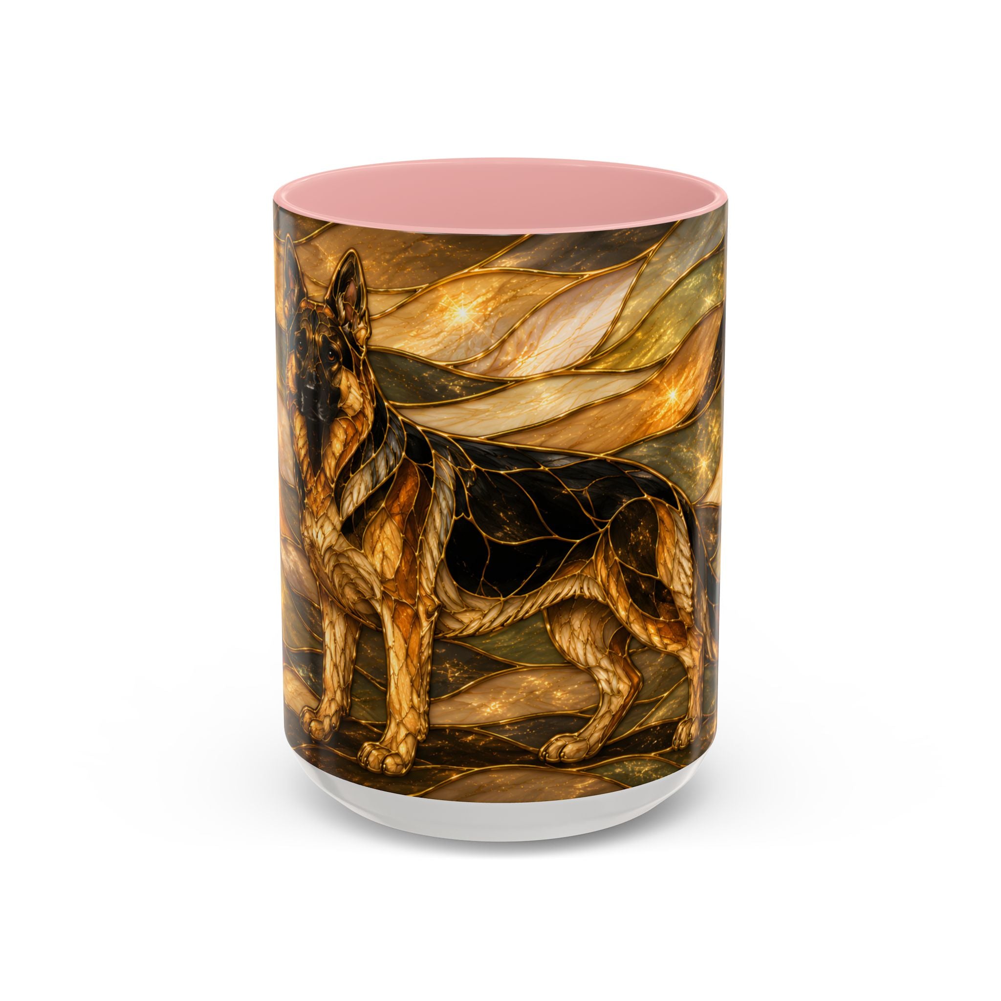 Golden German Shepherd Stained Glass Style Mug