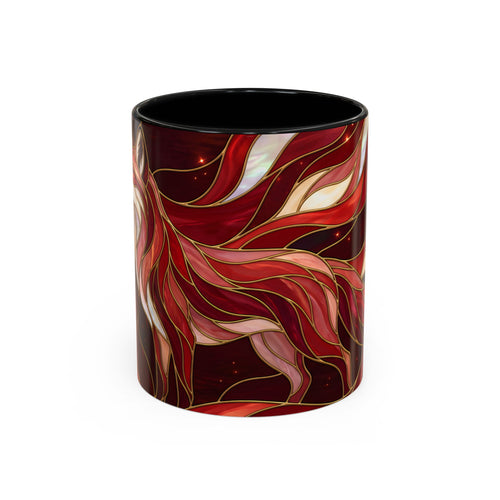 Scarlet Glow Fox Stained Glass Style Mug