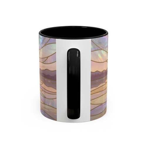 Serene Horizon Hummingbird Stained Glass Style Mug
