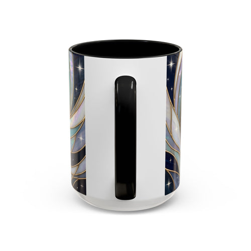 Starlit Arctic Fox Stained Glass Style Mug