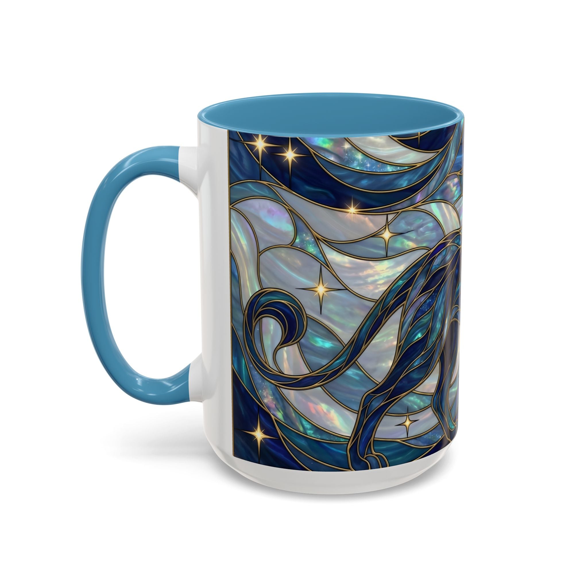 Sapphire Lion Stained Glass Style Mug