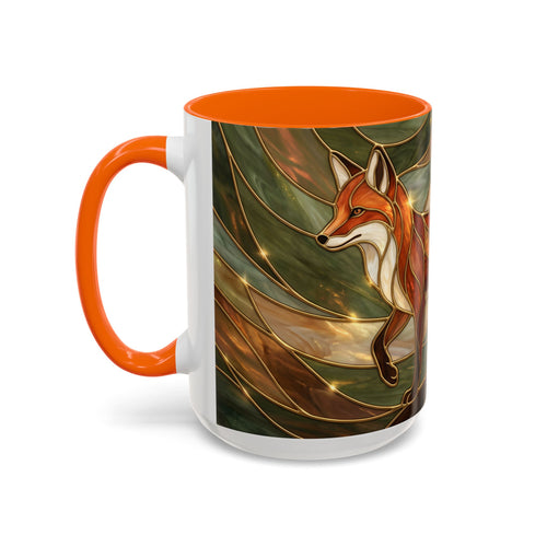 Olive Glow Fox Stained Glass Style Mug