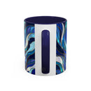 Cobalt Wolf Stained Glass Style Mug