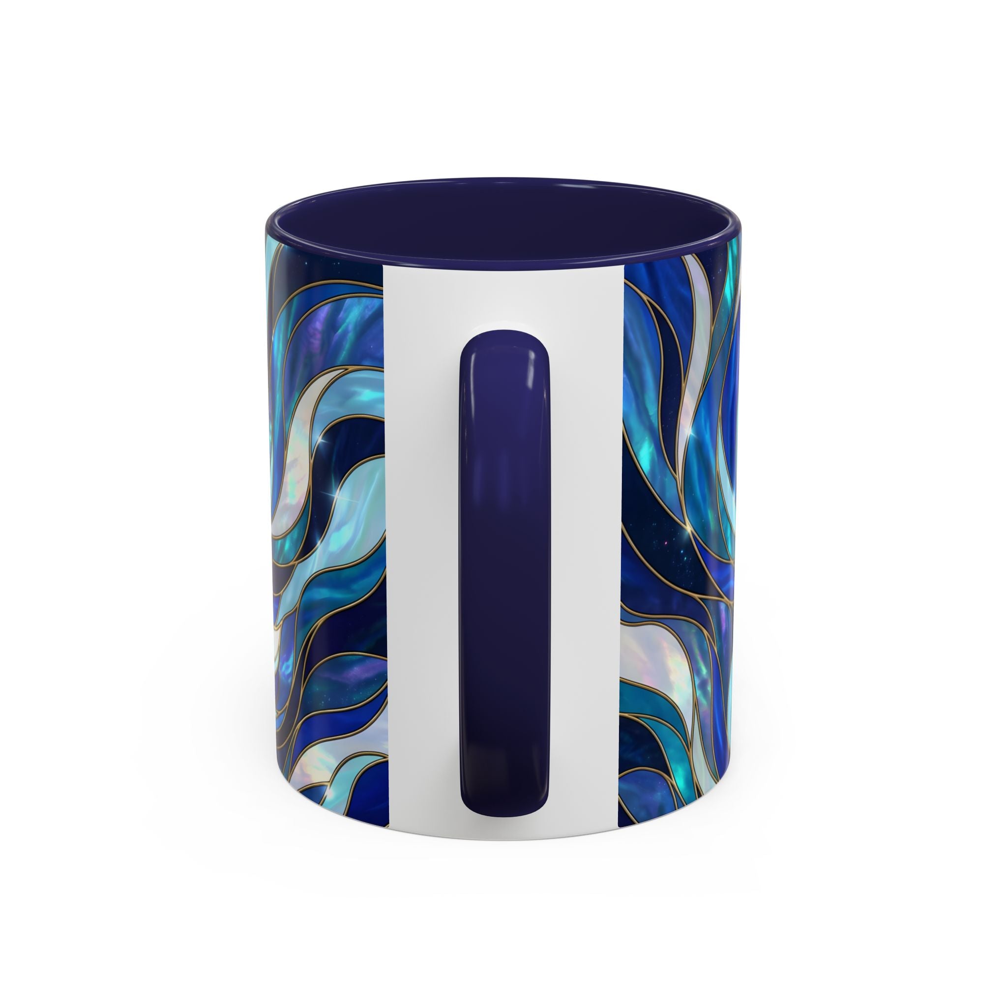 Cobalt Wolf Stained Glass Style Mug