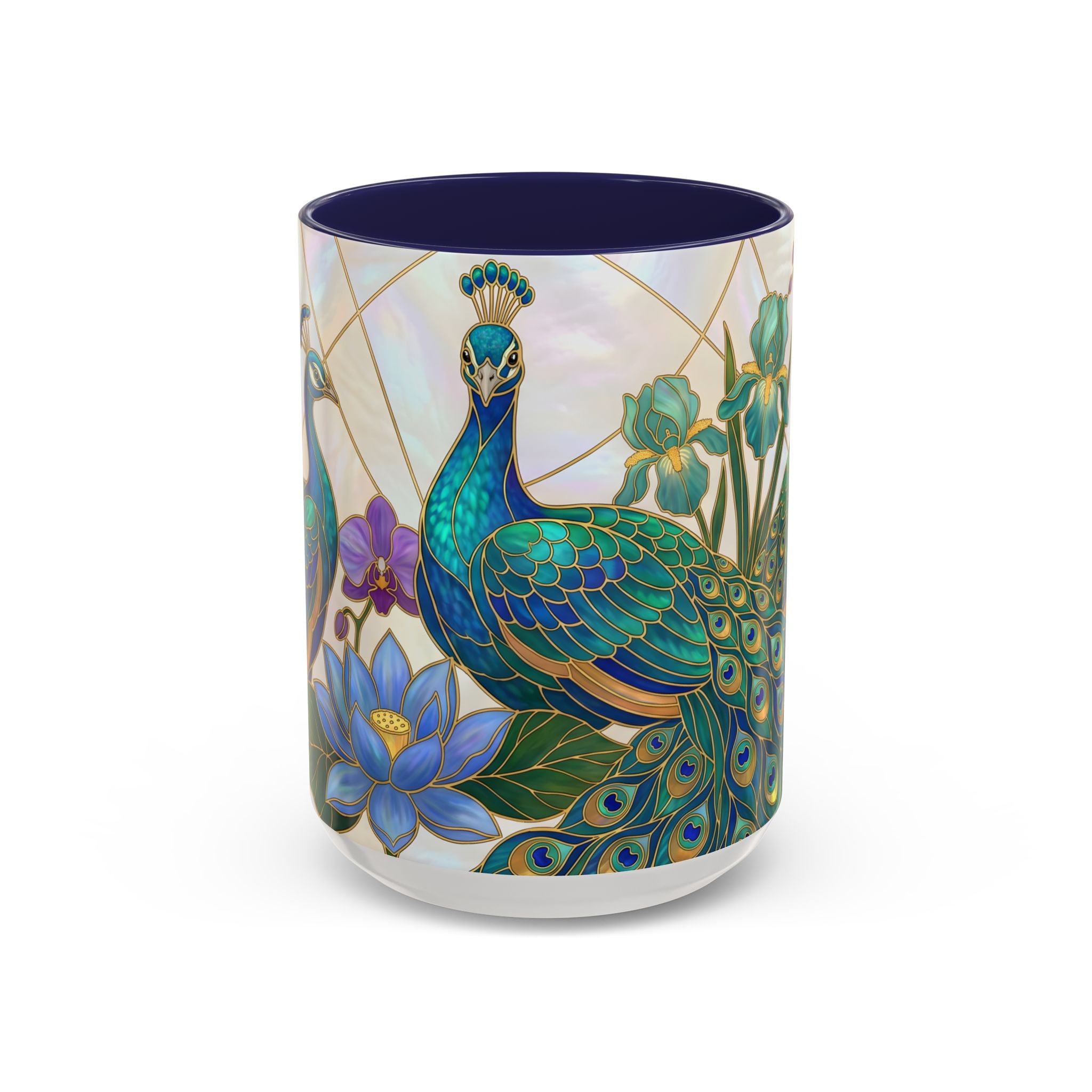 Garden Peacock Stained Glass Style Mug