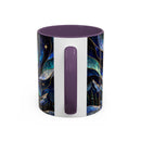 Aurora Mountain Wolf Stained Glass Style Mug