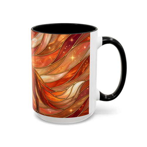 Orange Glow Fox Stained Glass Style Mug
