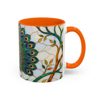 Elegant Peacock Stained Glass Style Mug