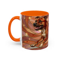 Warm Ember Staffy Stained Glass Style Mug