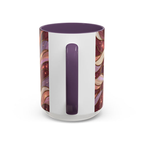 Rose Gold Wolf Stained Glass Style Mug