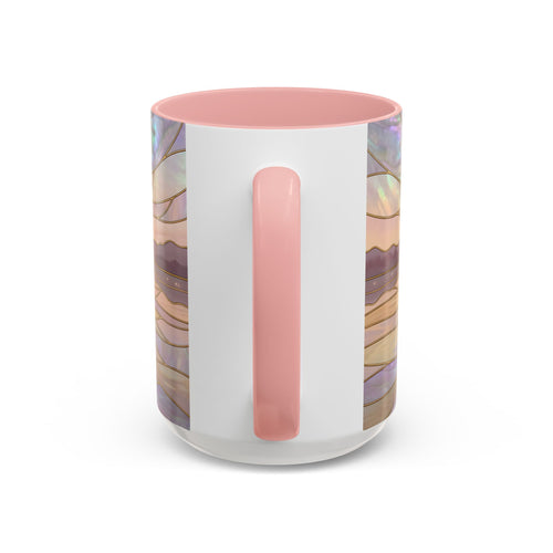 Serene Horizon Hummingbird Stained Glass Style Mug