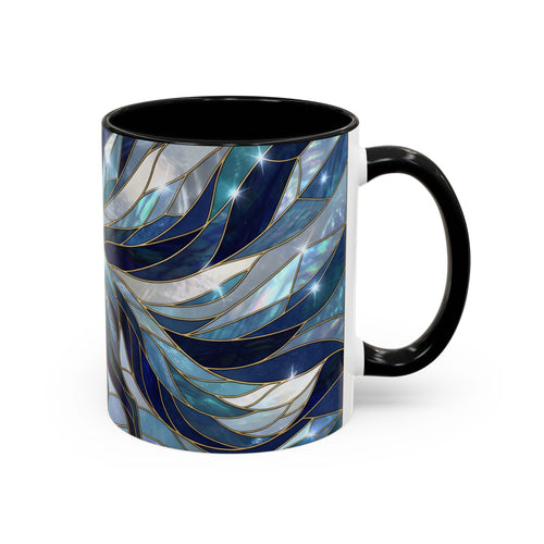 Icy Blue Fox Stained Glass Style Mug