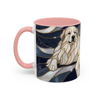 Navy Glow Great Pyrenees Stained Glass Style Mug