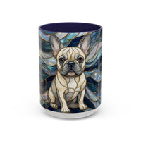 Sapphire Glow French Bulldog Stained Glass Style Mug