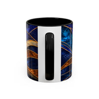 Blue Wave Doberman Pinscher Stained Glass Style Mug