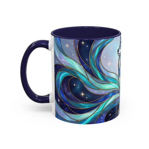 Aurora Wolf Stained Glass Style Mug