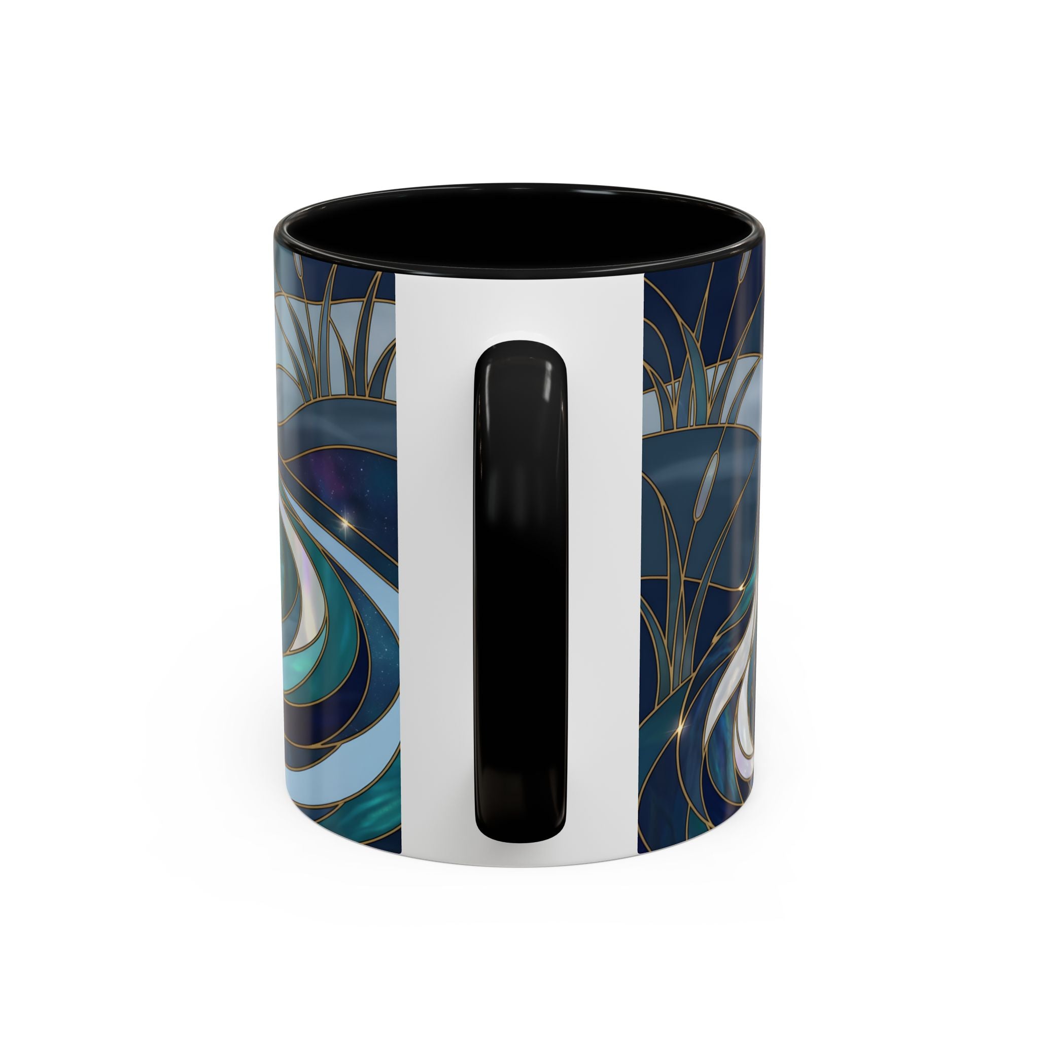 River Moon Wolf Stained Glass Style Mug