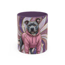 Rose Glow Staffordshire Bull Terrier Stained Glass Style Mug