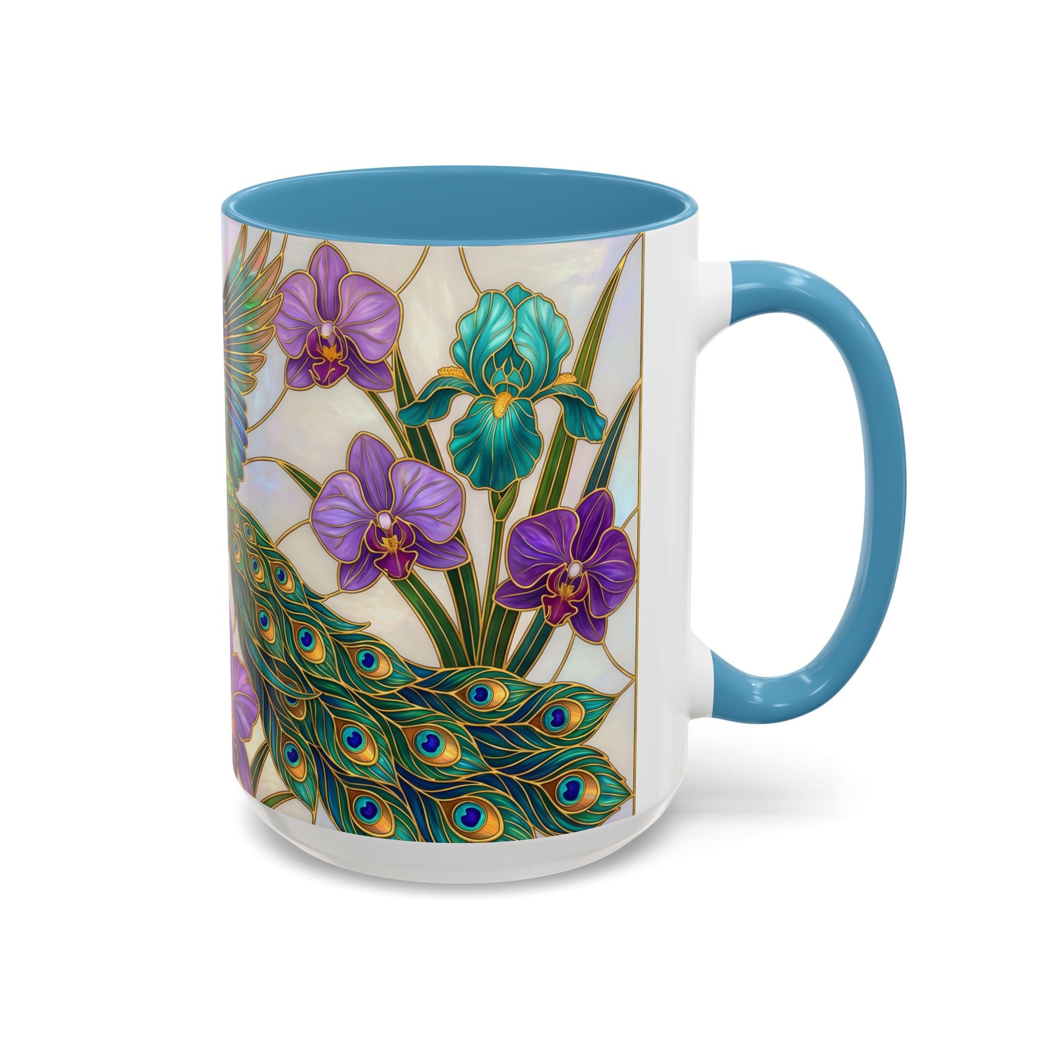 Flying Peacock Stained Glass Style Mug