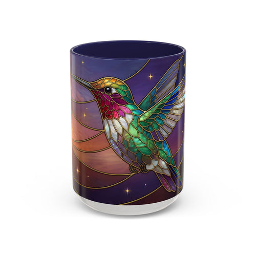 Sunset Sky Hummingbird Stained Glass Style Mug