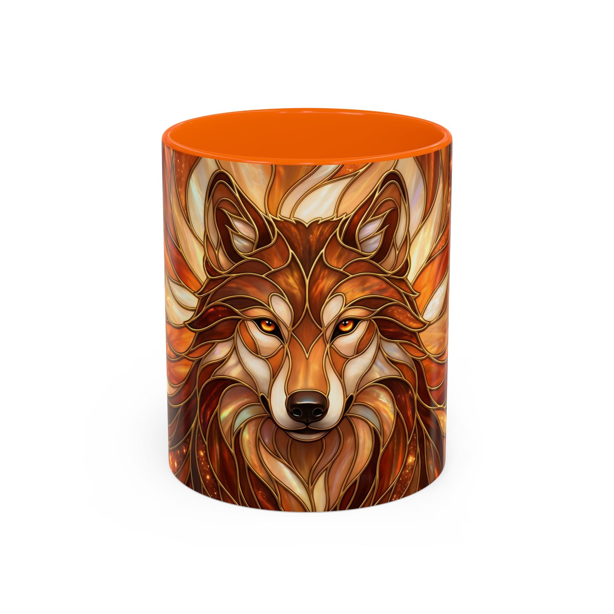 Ember Wolf Stained Glass Style Mug
