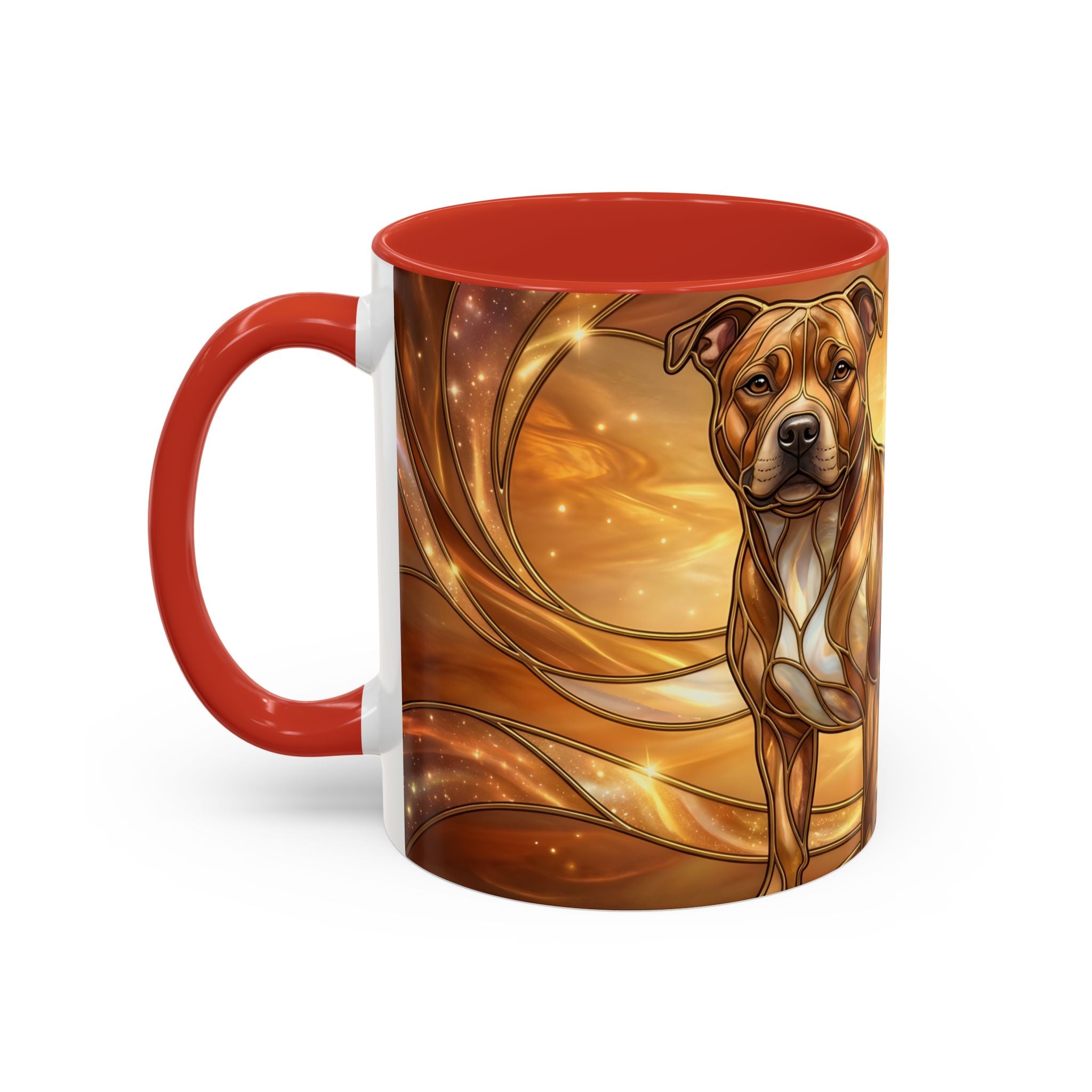 Amber Glow Staffy Stained Glass Style Mug